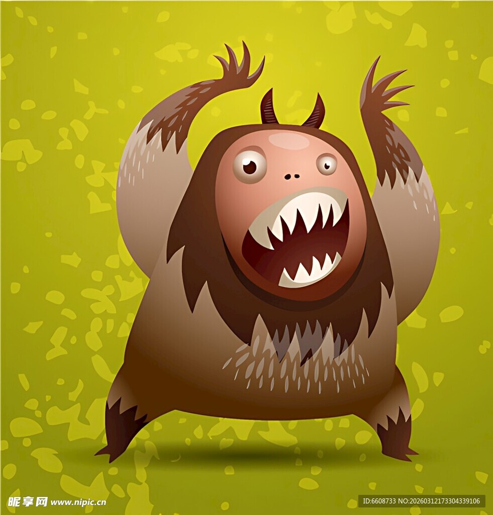 愤怒的卡通怪兽形象