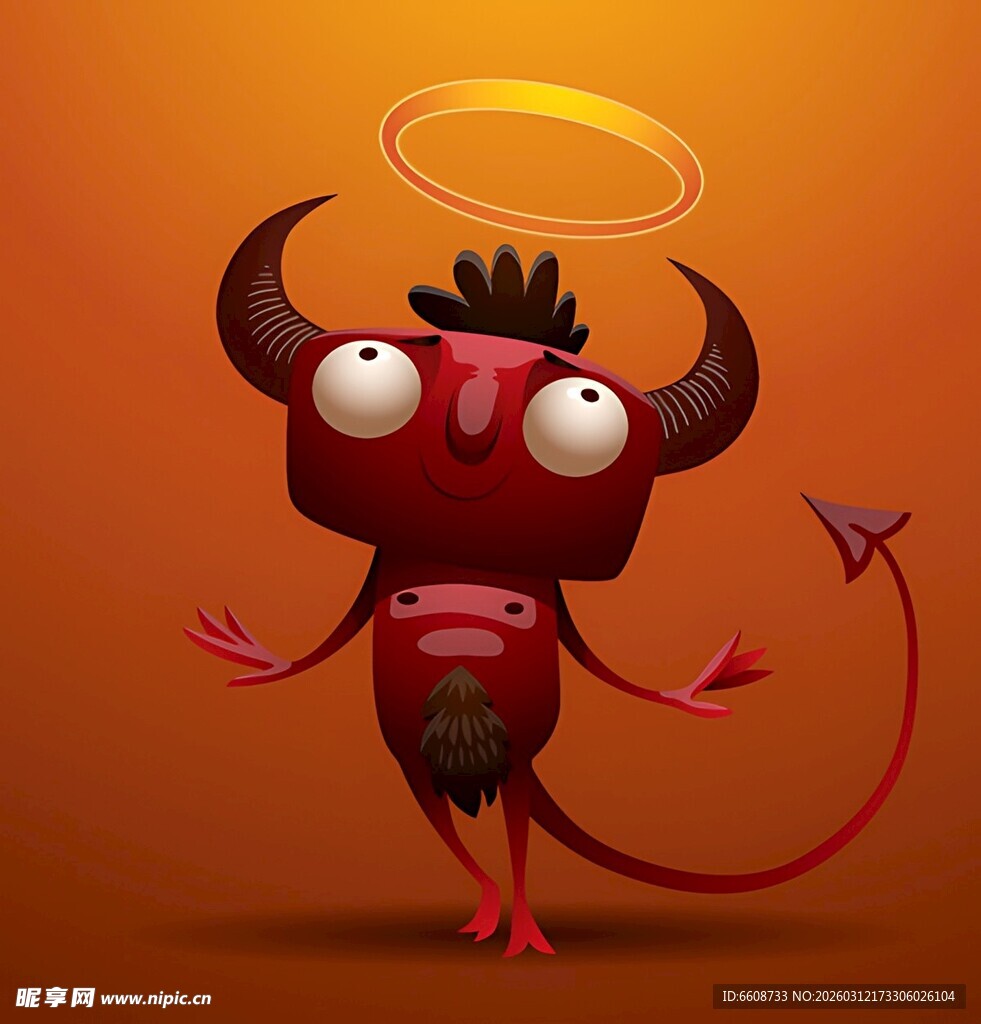 小恶魔形象头顶光环