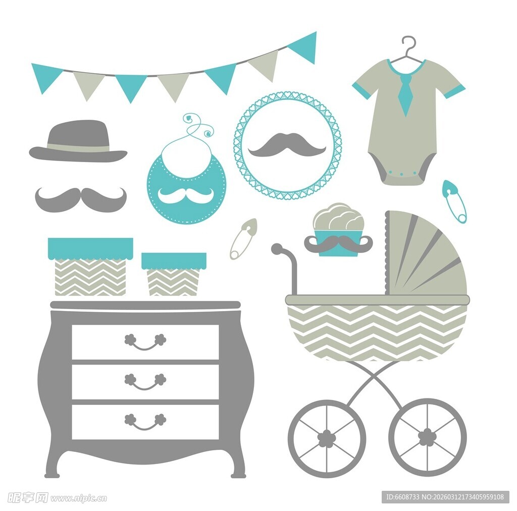 婴儿用品装饰图案集合