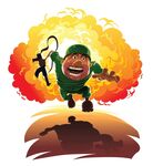 怪物突袭中的惊恐小人