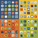 多彩扁平化应用图标集合