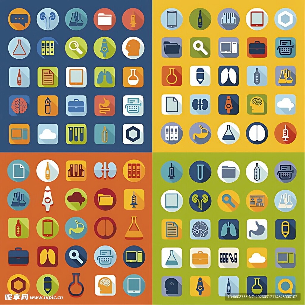 多彩扁平化应用图标集合