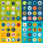 多彩圆形图标集合