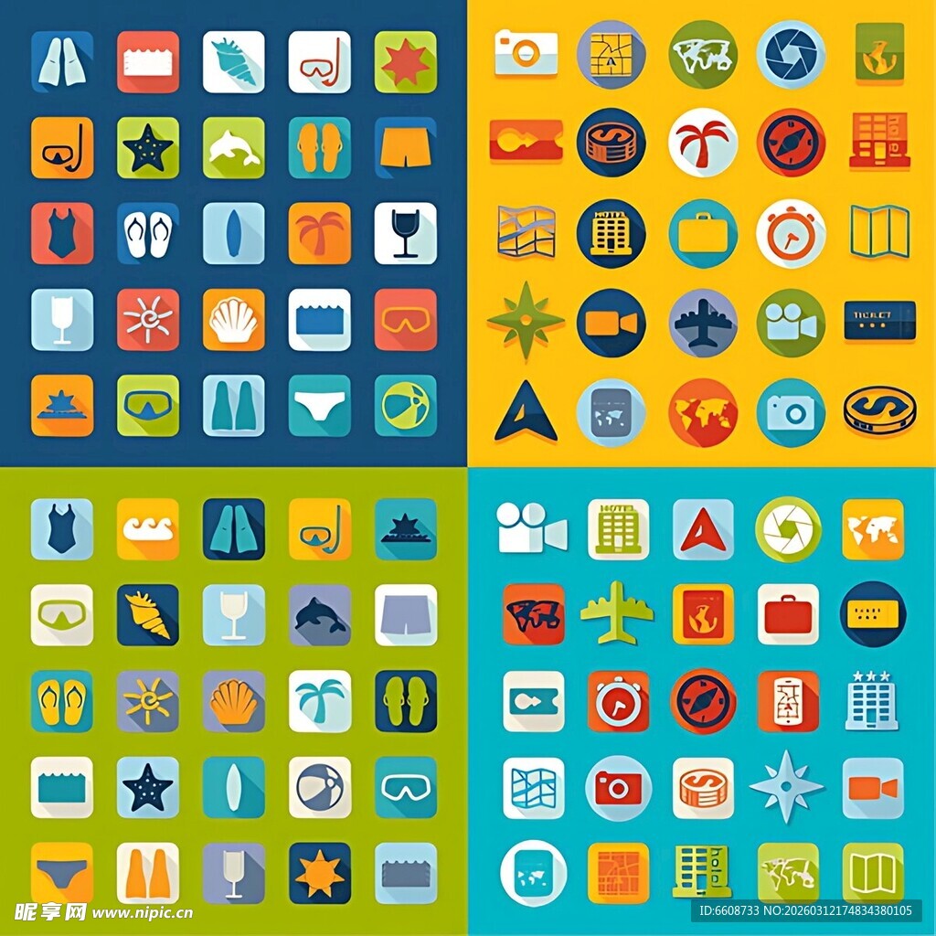 多彩扁平化图标集合