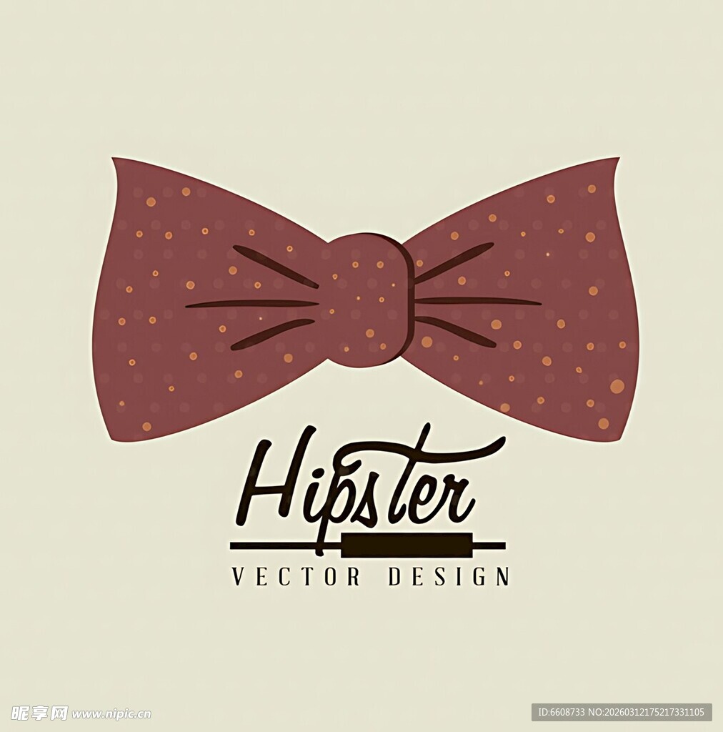 复古波点领结设计图