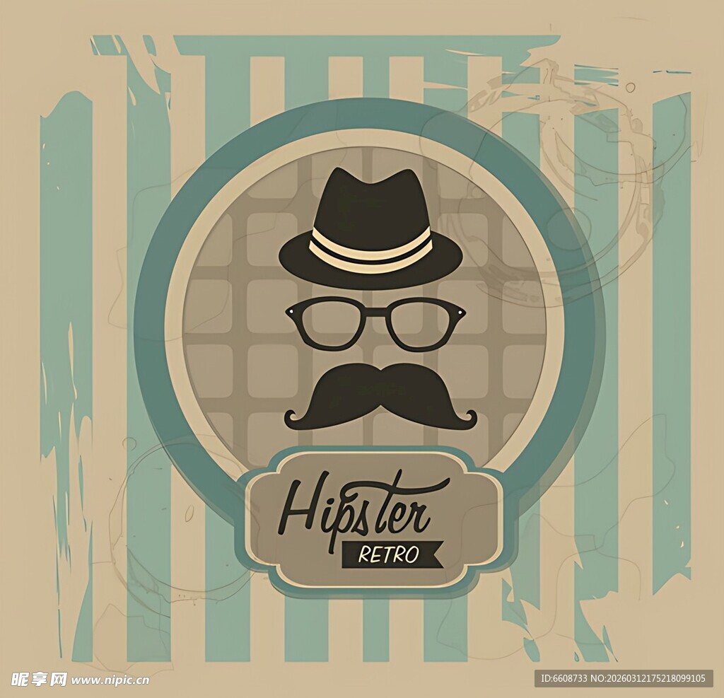 复古时尚男士配饰标志