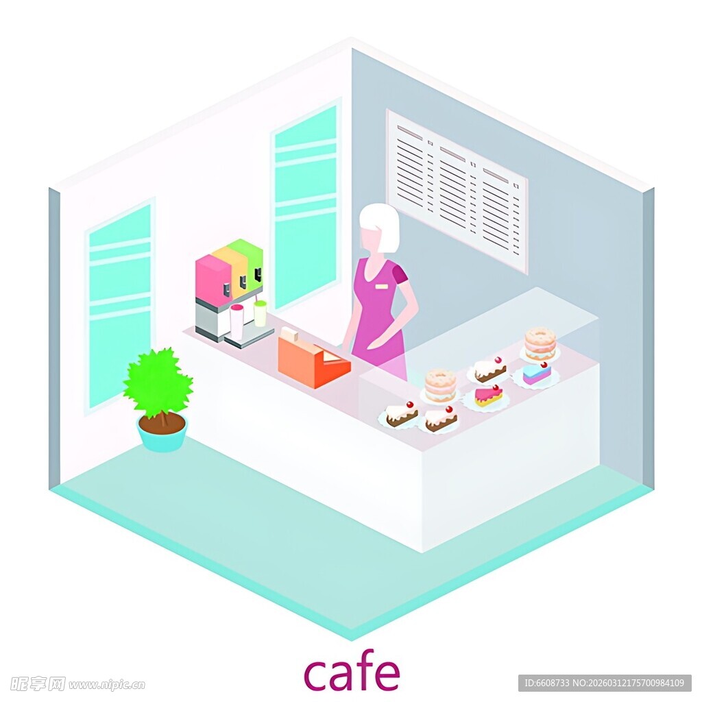 咖啡馆内的温馨服务场景