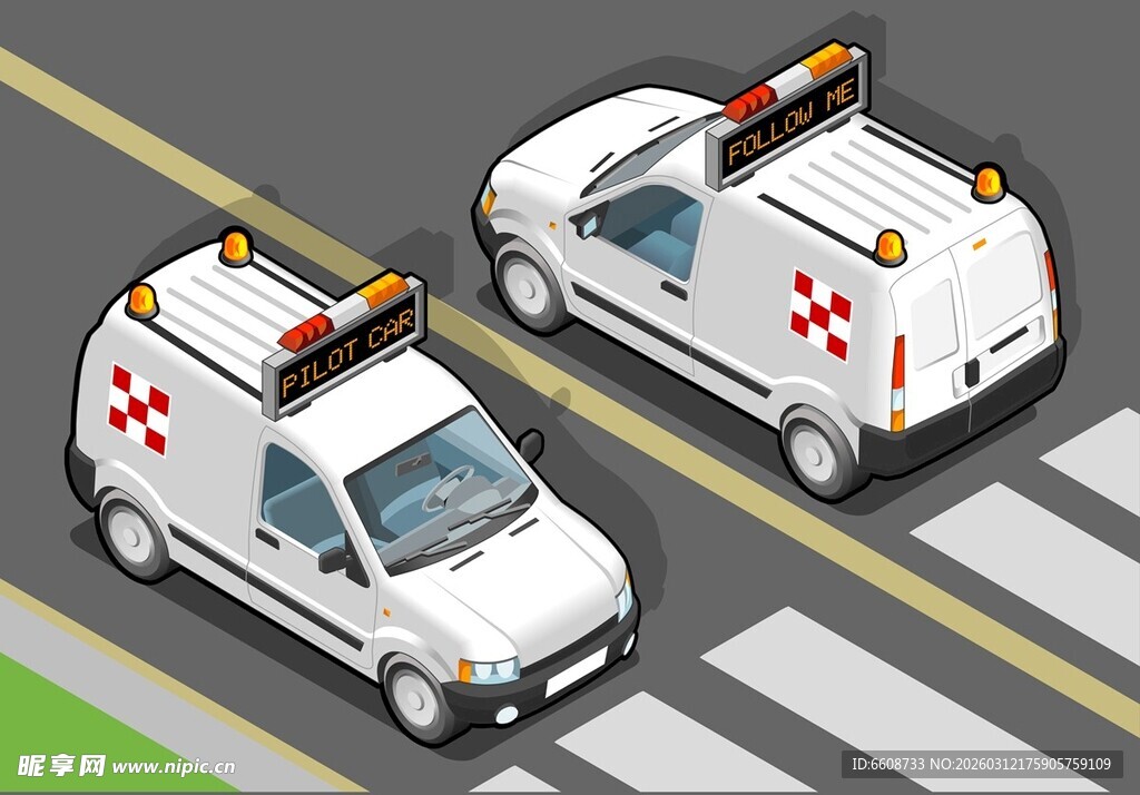 两辆救护车行驶在路上