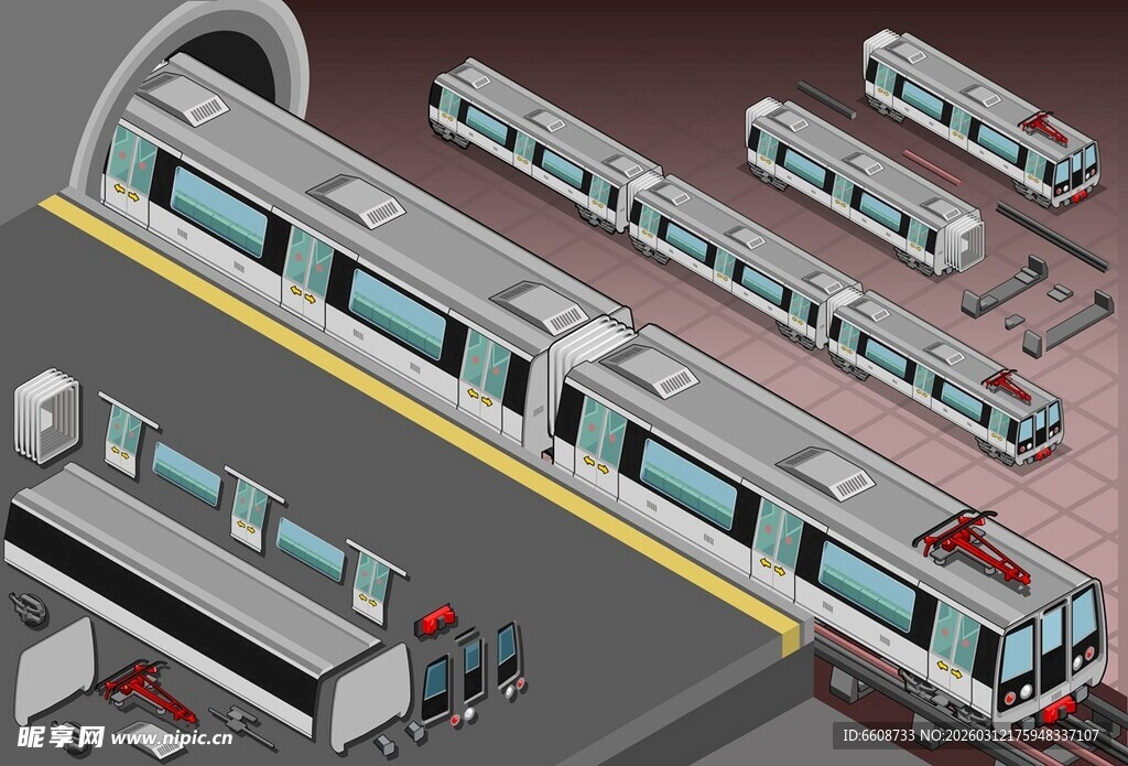 地铁站台场景示意