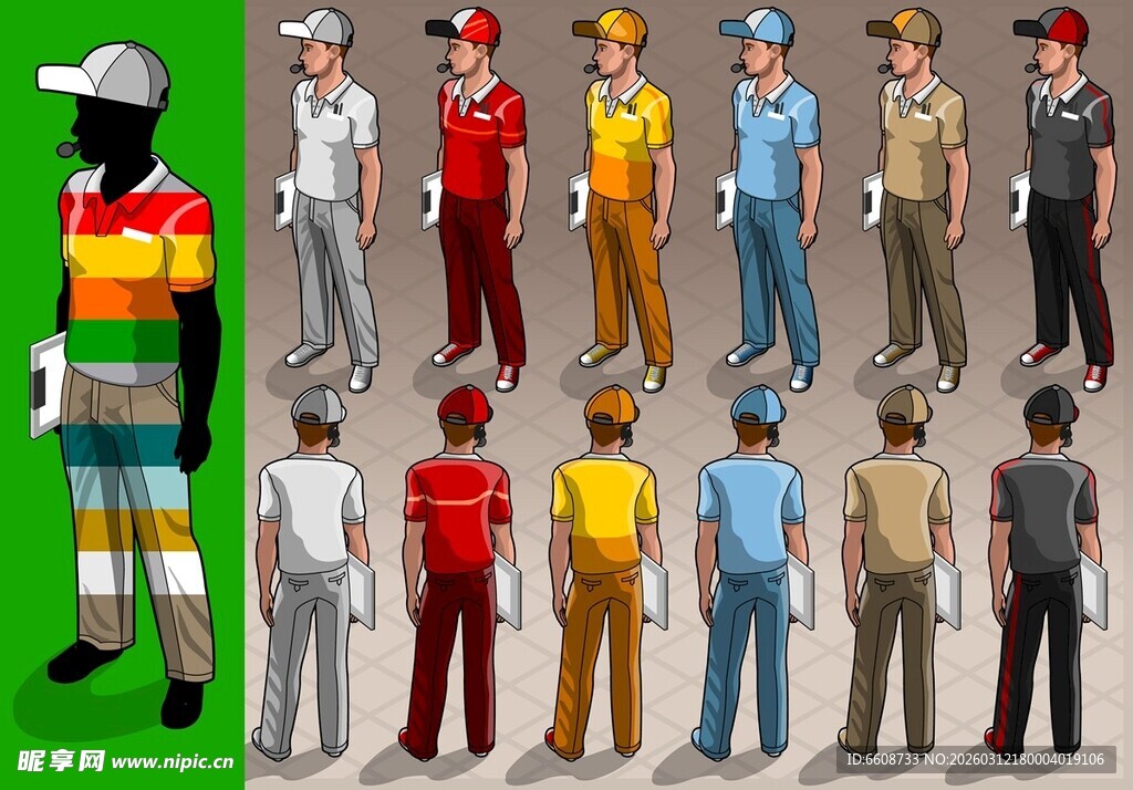 多样造型人物服饰展示