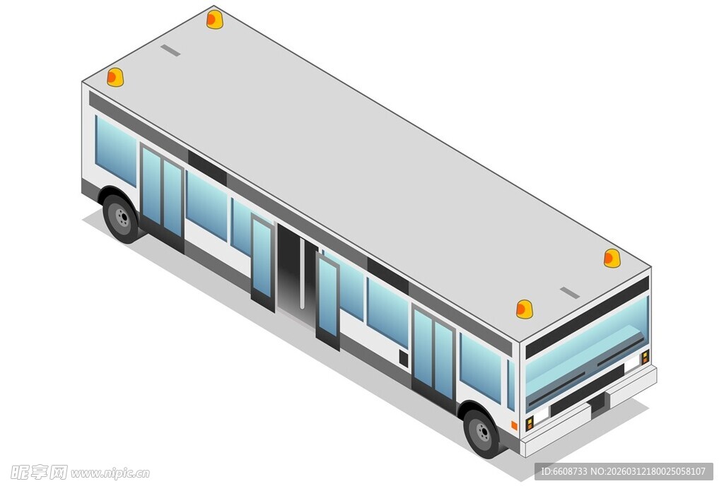 等距风格城市公交模型