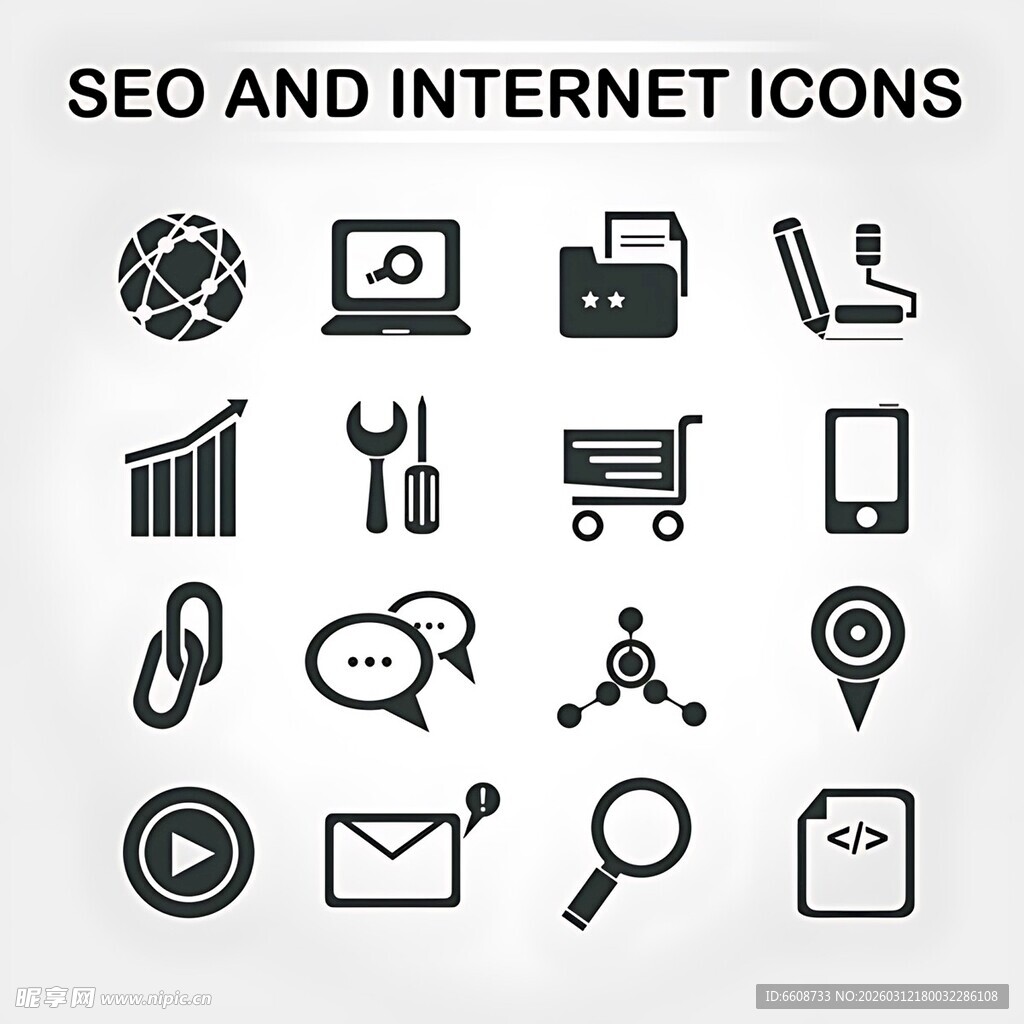 互联网与SEO图标集合