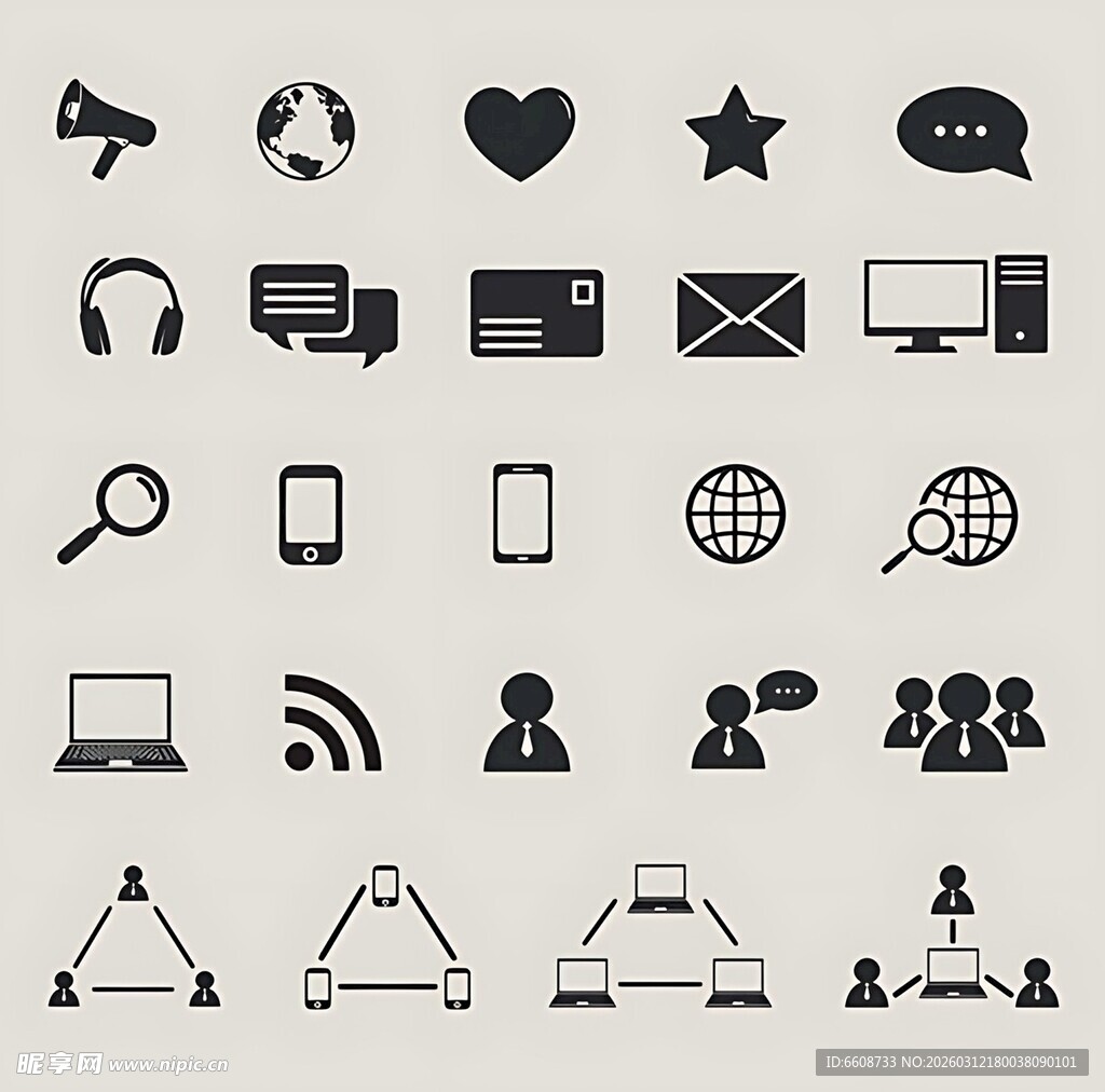 社交媒体与网络图标集合