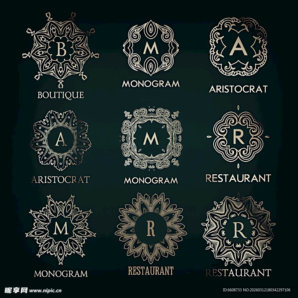 时尚品牌标志集合