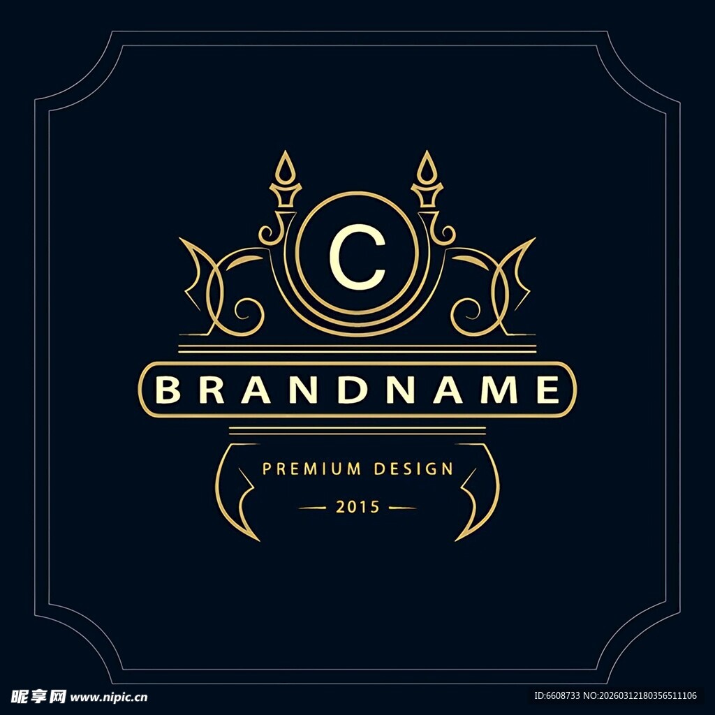 奢华金色字母C品牌标志