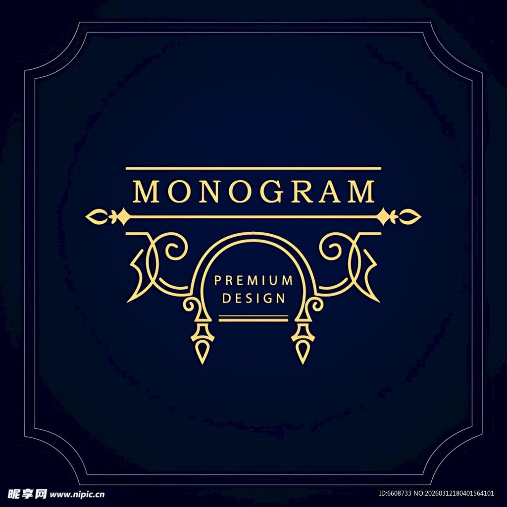 优雅复古字母组合标志设计