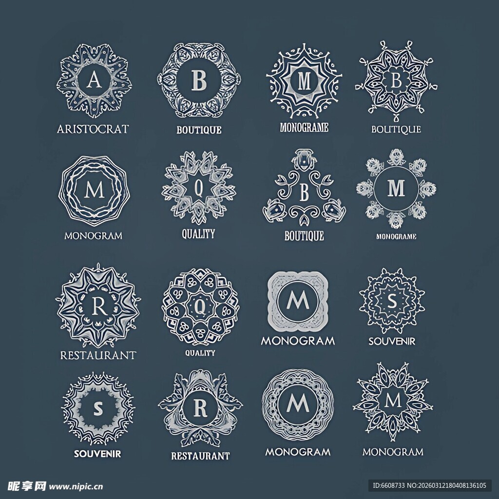 精美复古圆形装饰图案集