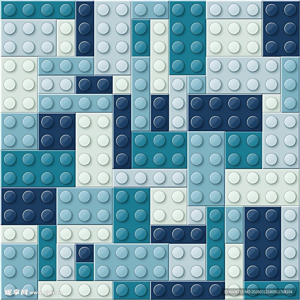 蓝白拼接积木图案背景