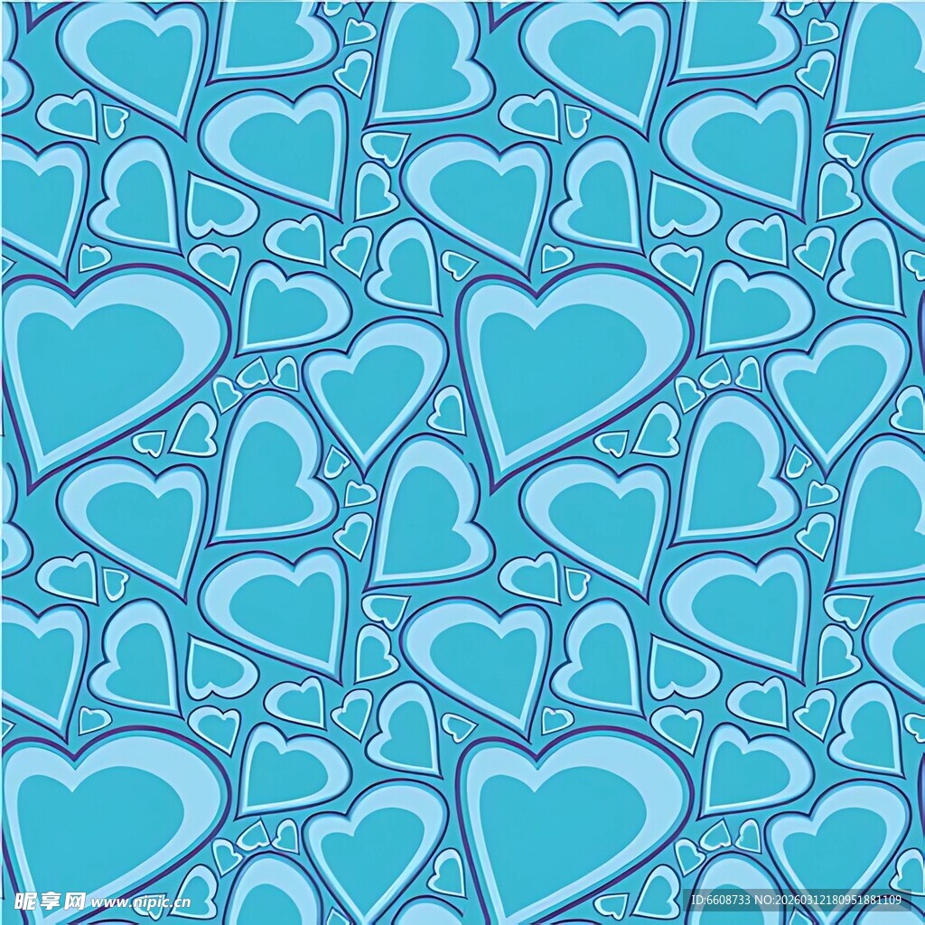蓝色爱心图案背景