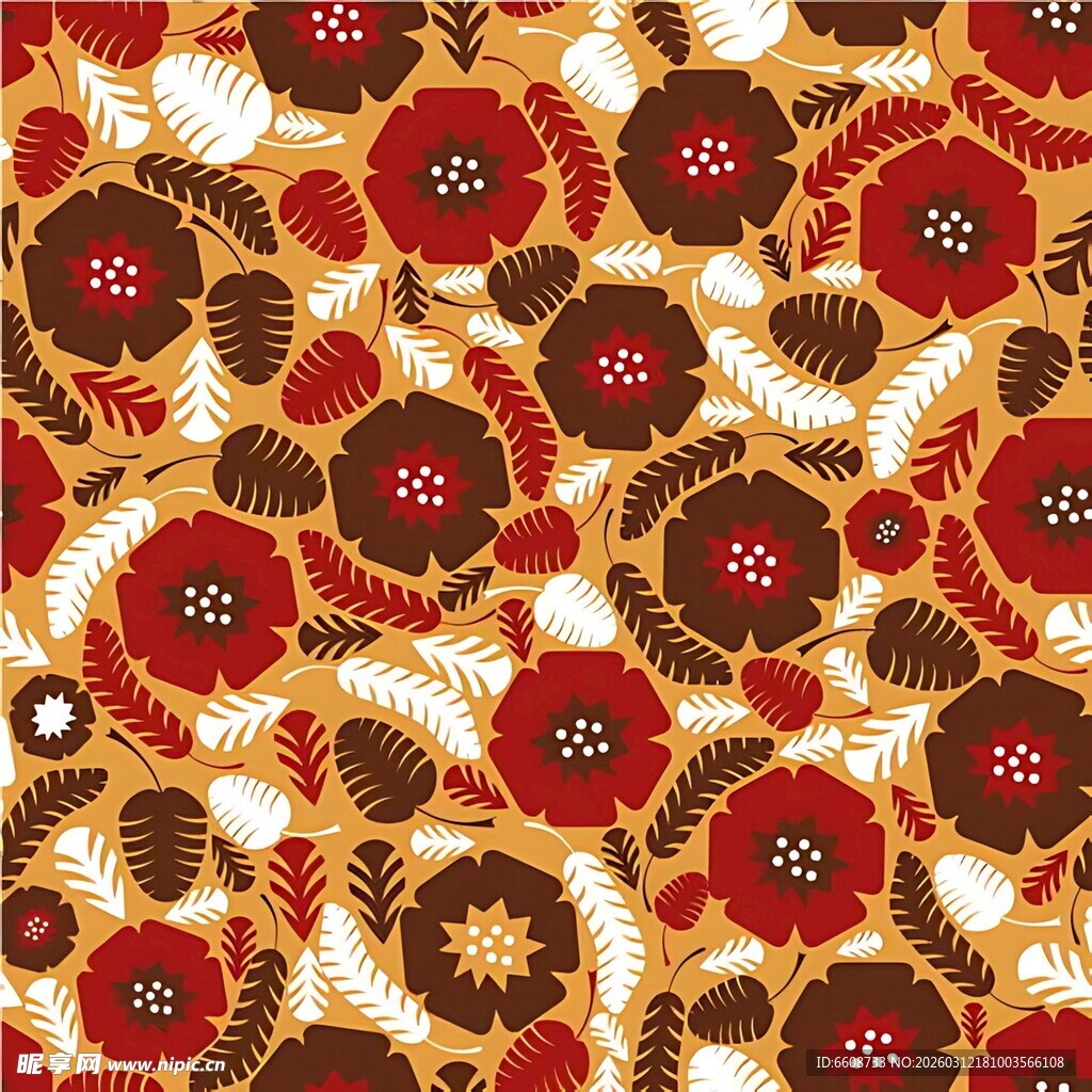 复古风花卉几何图案纹理