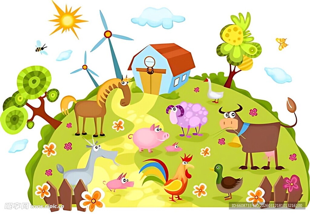 童趣盎然的动物乐园场景