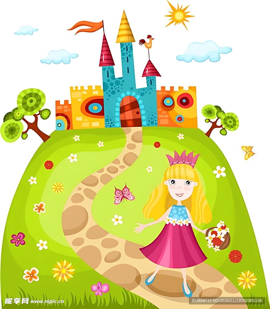 童话世界中的公主漫步