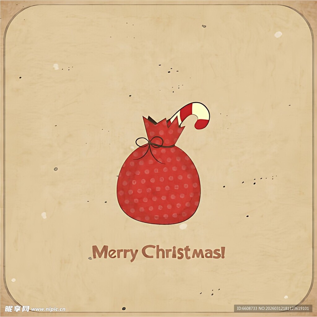 圣诞红袋子与糖果棒