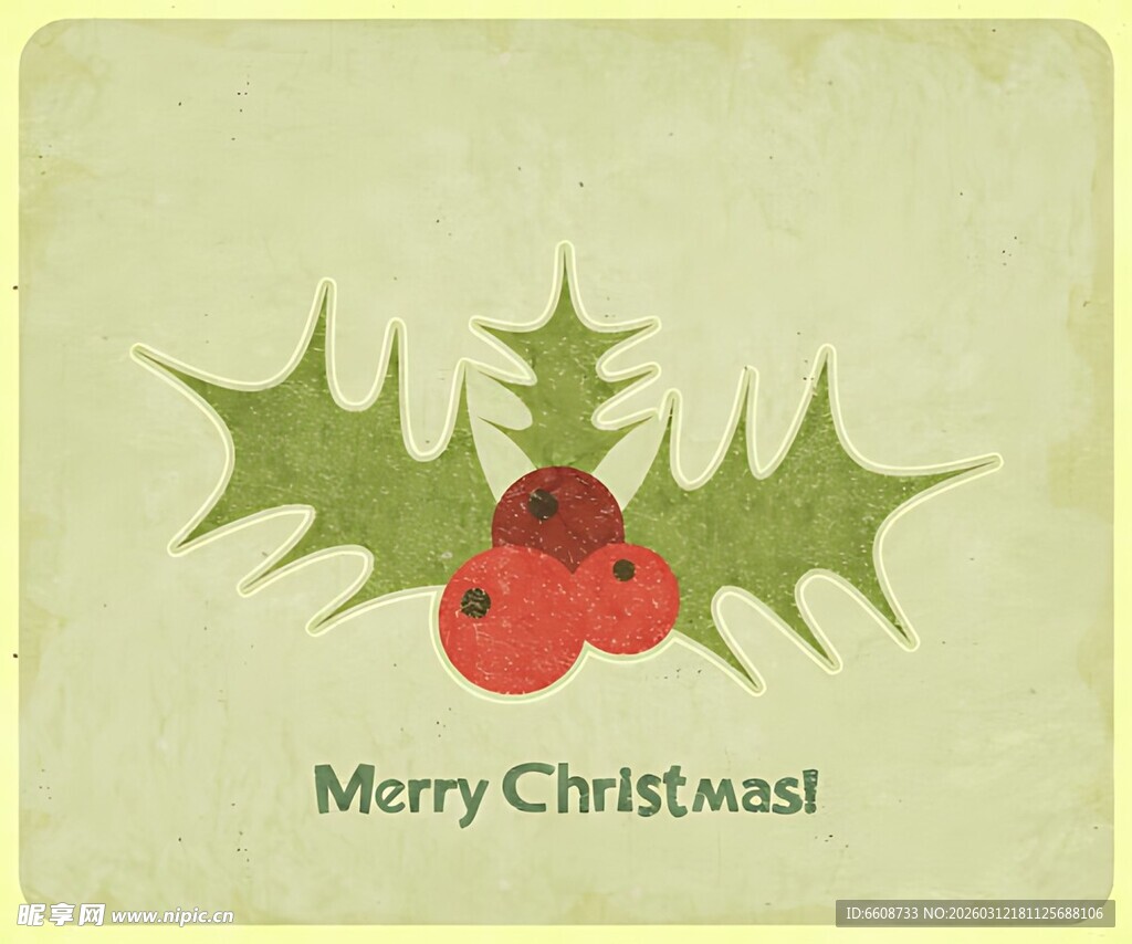 圣诞冬青装饰图案