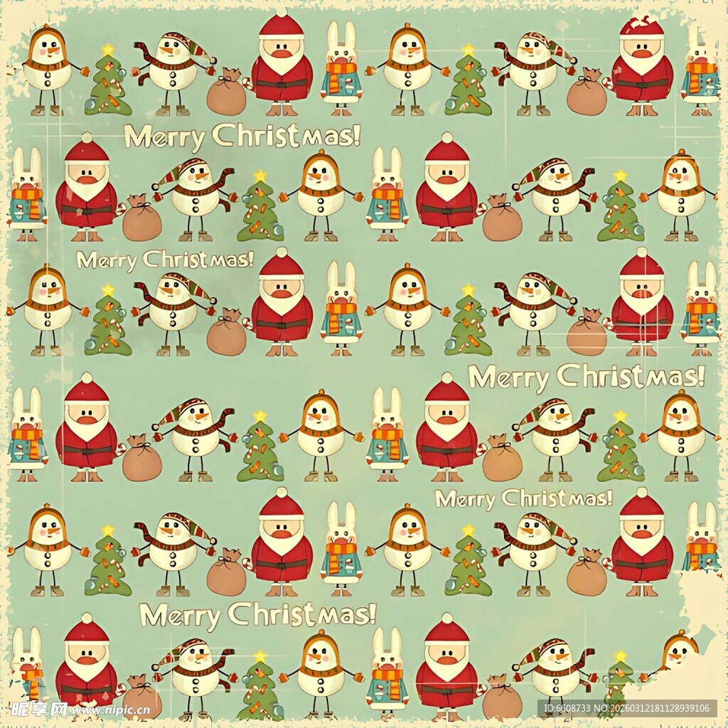 圣诞卡通图案背景图
