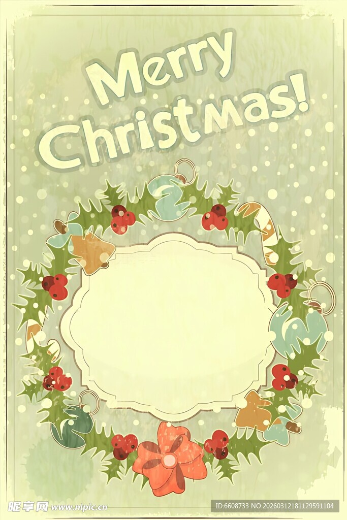 圣诞花环边框装饰图