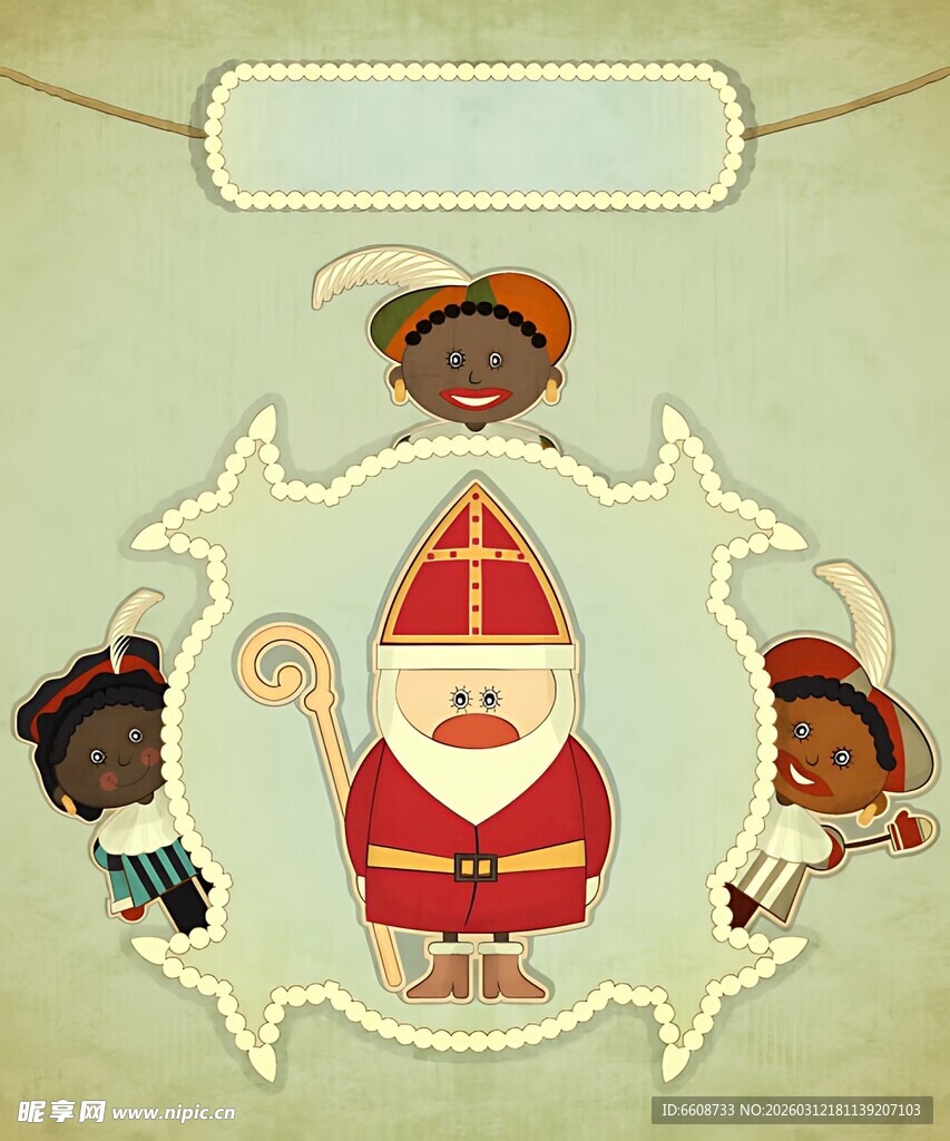 圣诞老人与小精灵装饰图