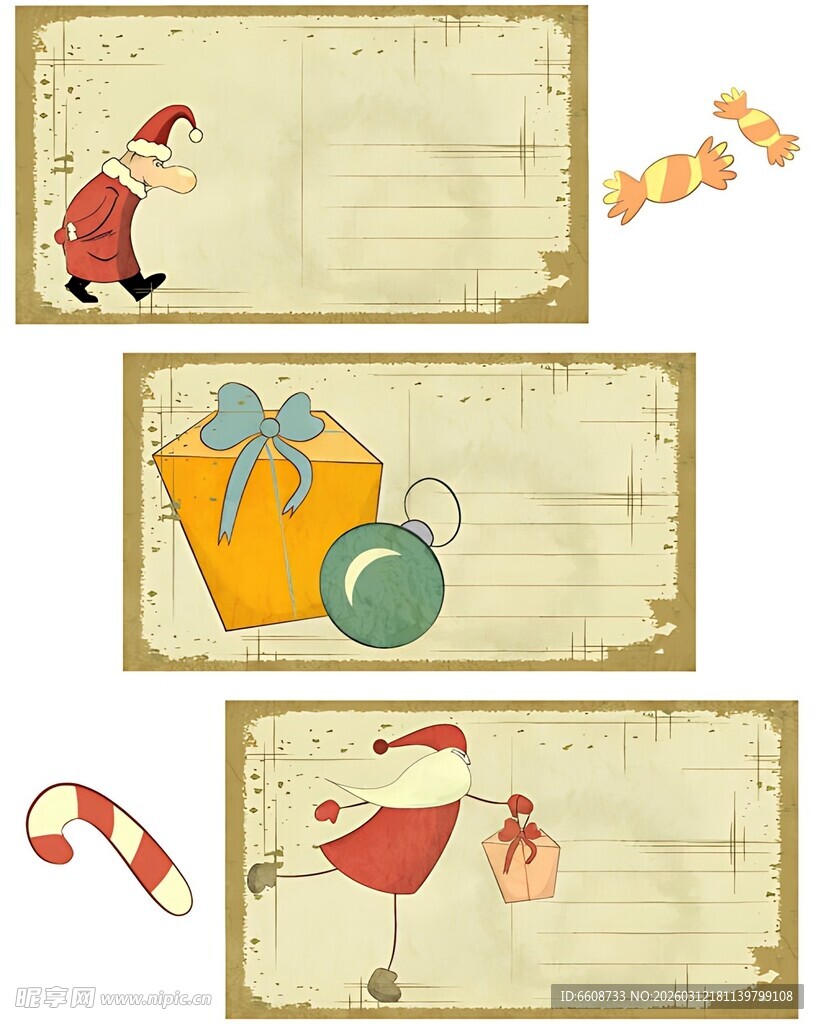 圣诞装饰元素矢量素材图