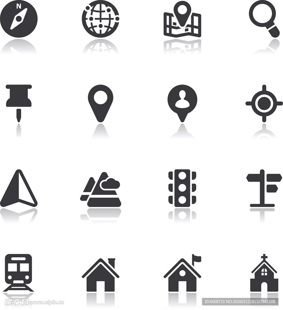交通与定位相关图标集