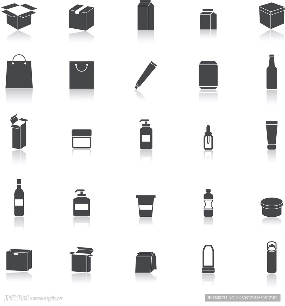 简约黑色生活用品图标集
