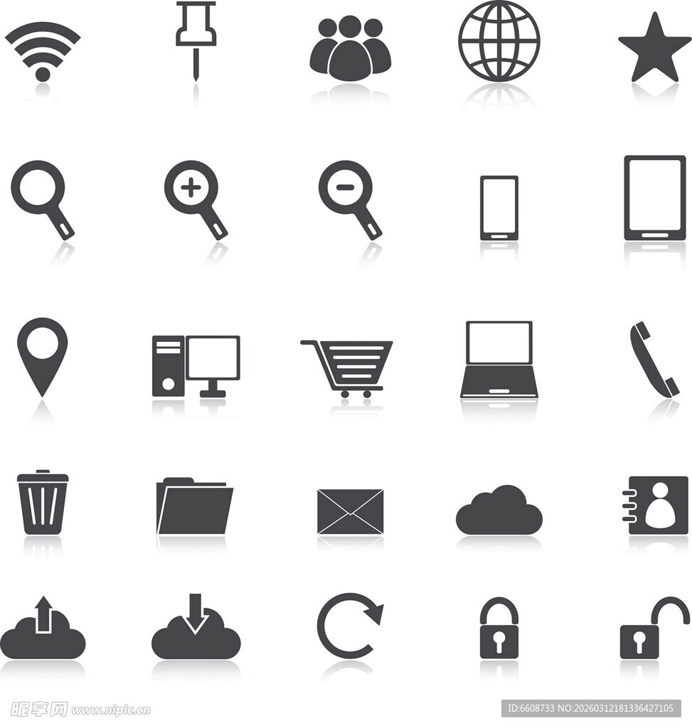 多样网络与科技图标集合