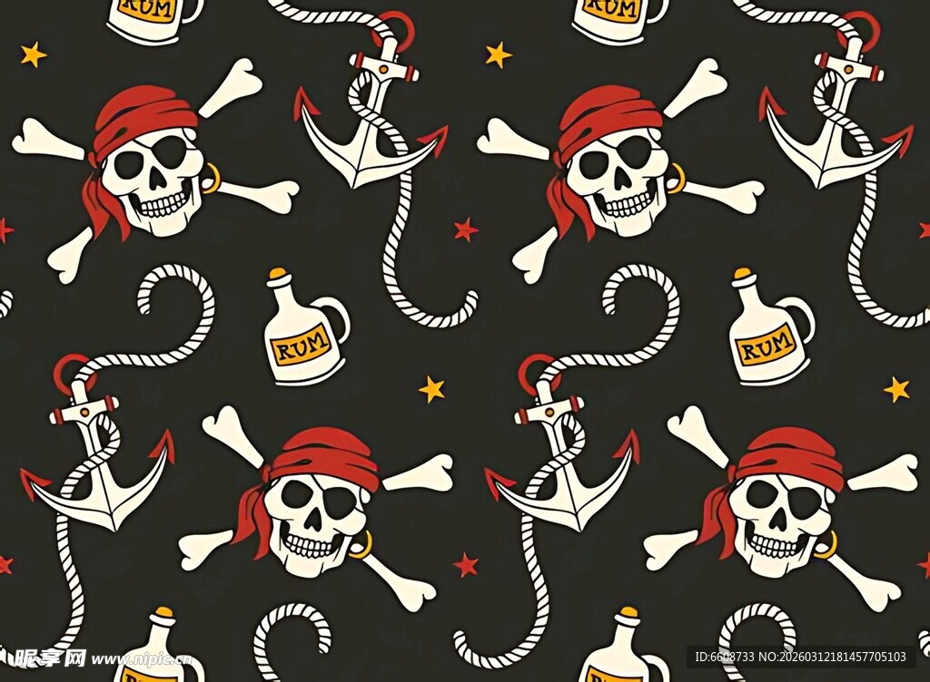 海盗主题卡通图案背景