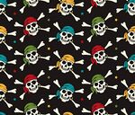 多彩海盗骷髅图案背景