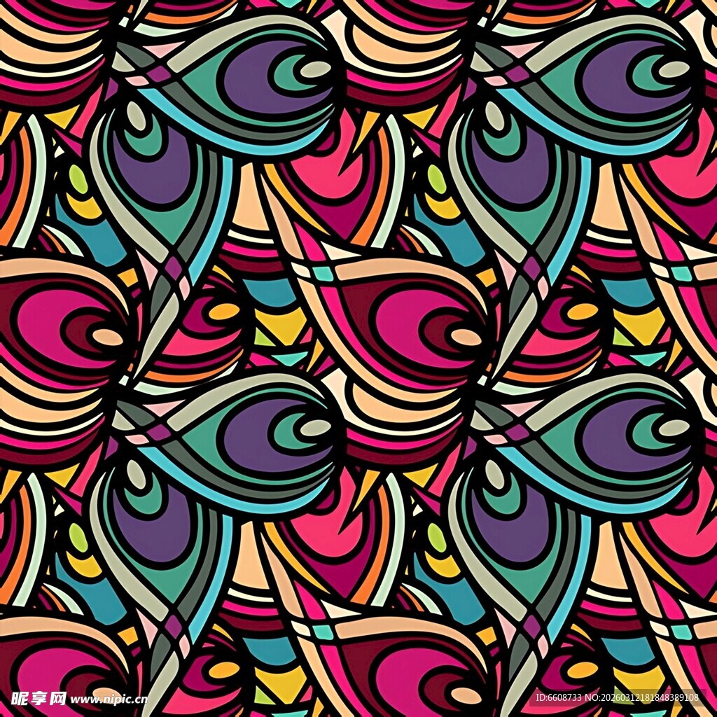 多彩几何花纹图案设计