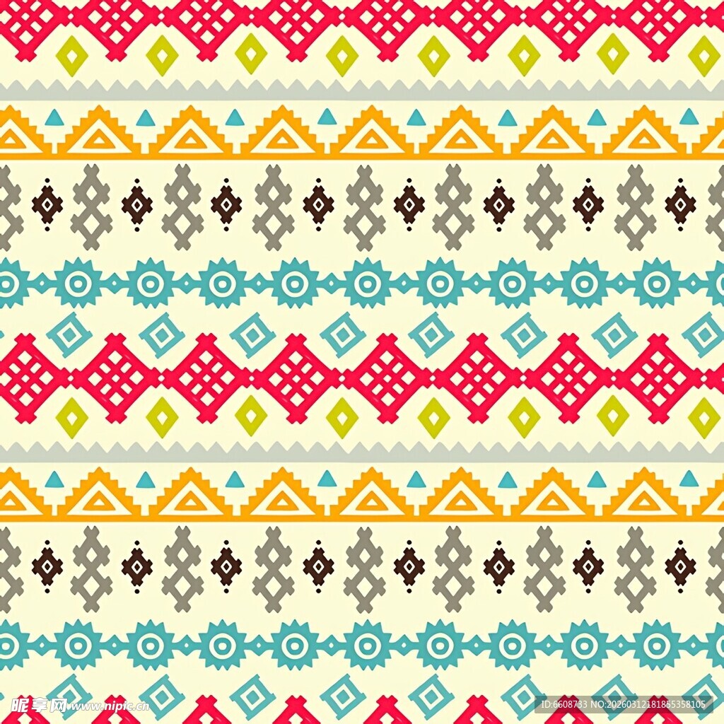 多彩几何民族风图案纹理