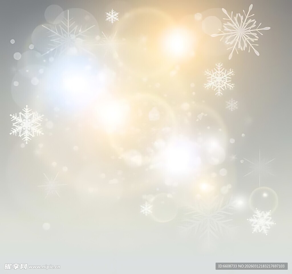 梦幻雪花光晕背景图