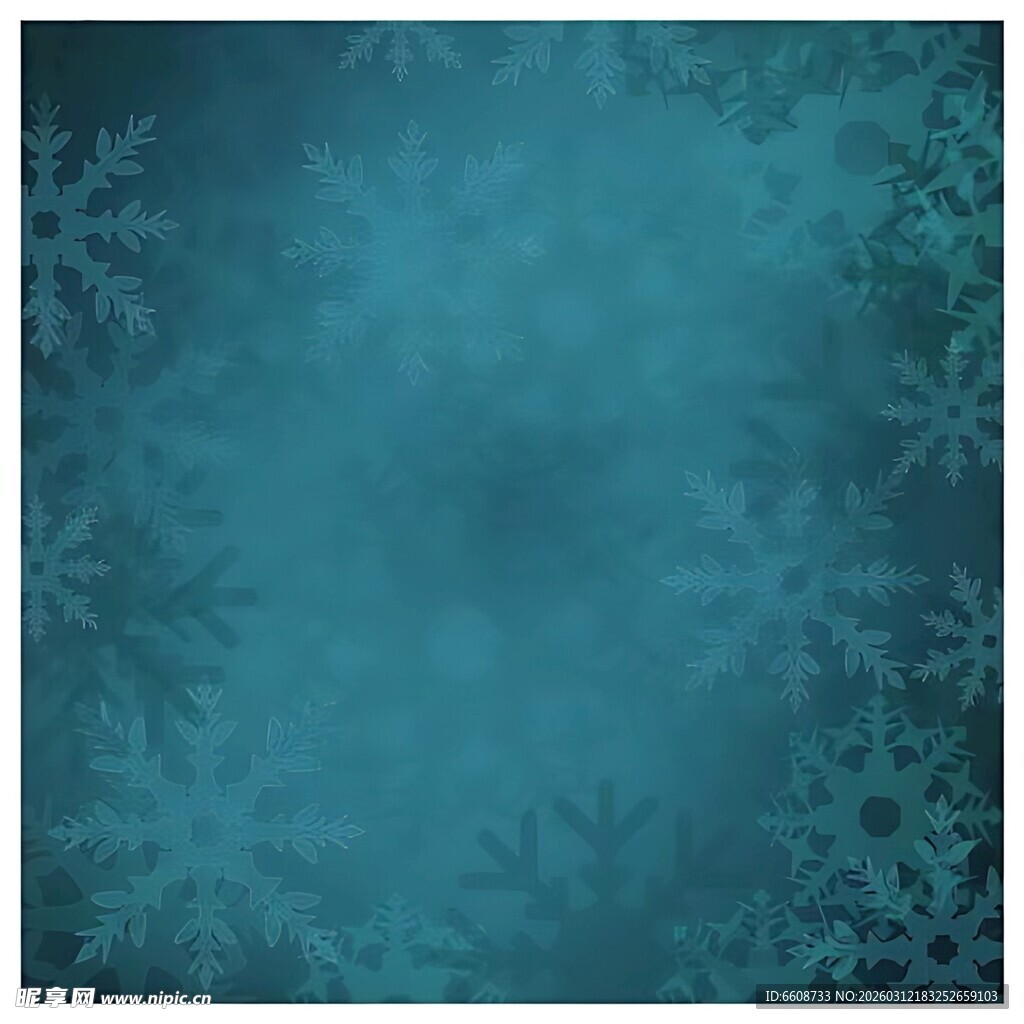 蓝绿色雪花纹理背景图