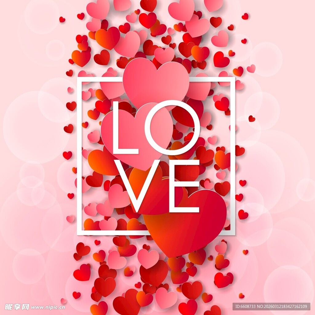 浪漫爱心LOVE背景图