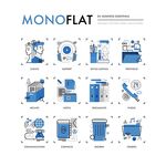 蓝色扁平化医疗设备图标集