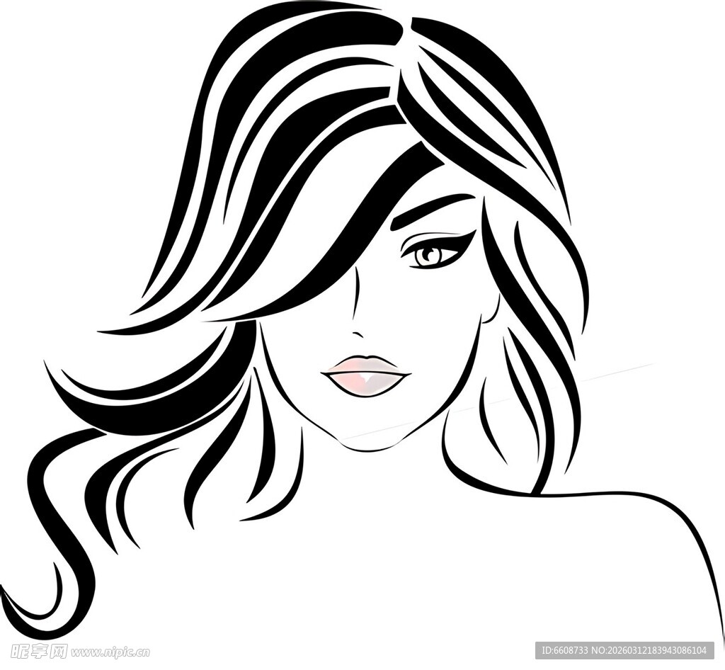 时尚长发女性头像
