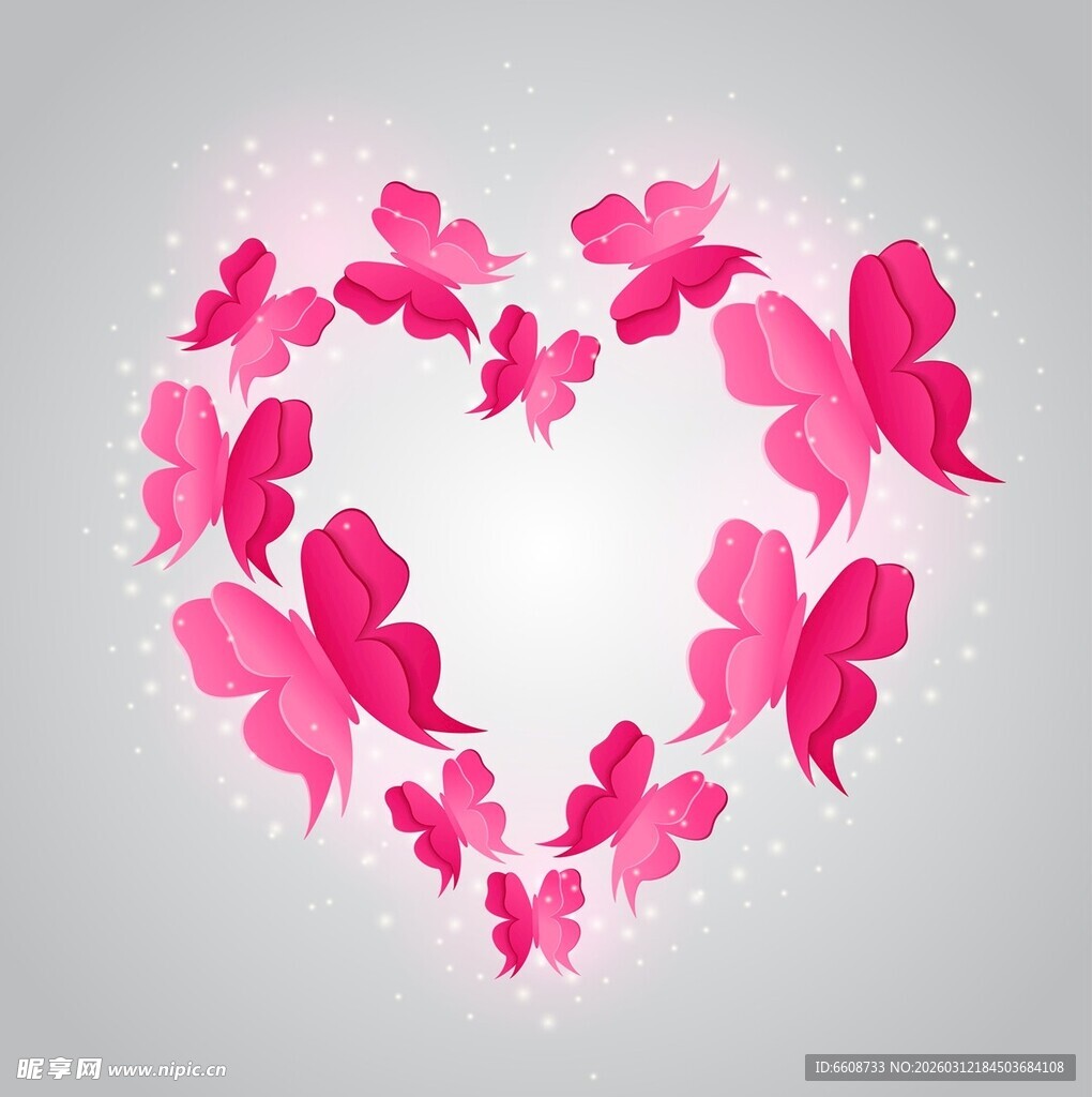 心形蝴蝶图案浪漫梦幻