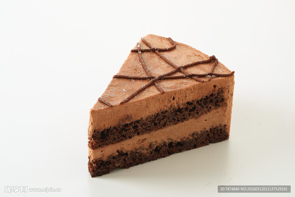 美味巧克力蛋糕切片