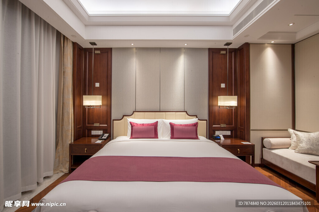 豪华典雅卧室室内场景