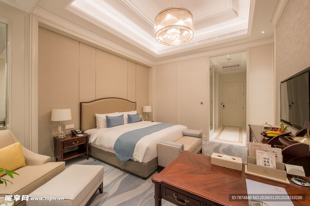 豪华卧室室内精致装饰