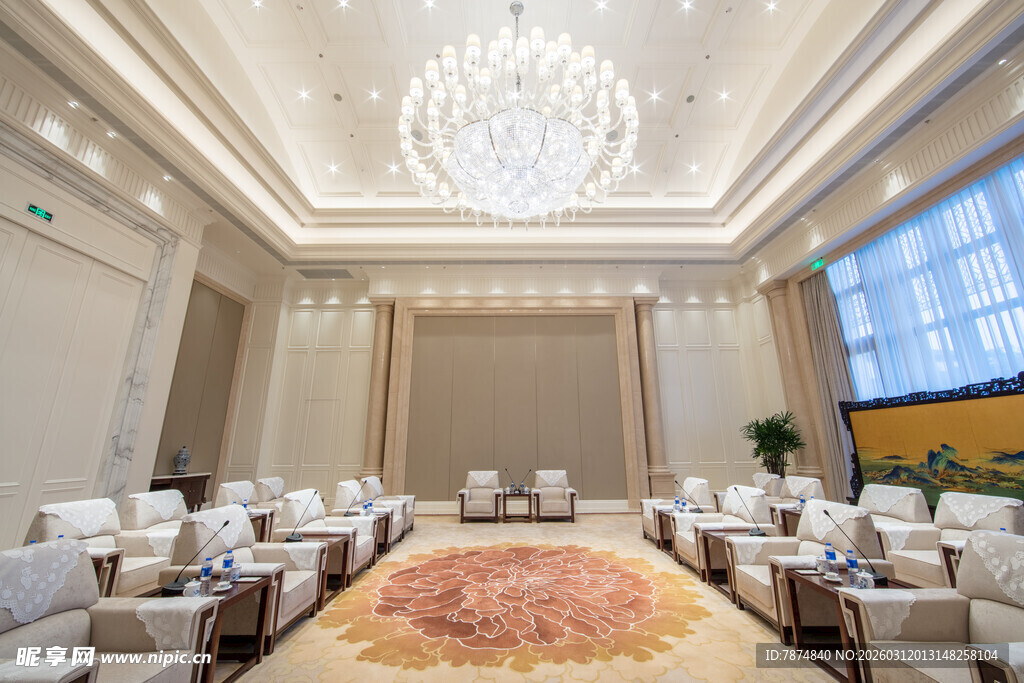 豪华宴会厅内景布置