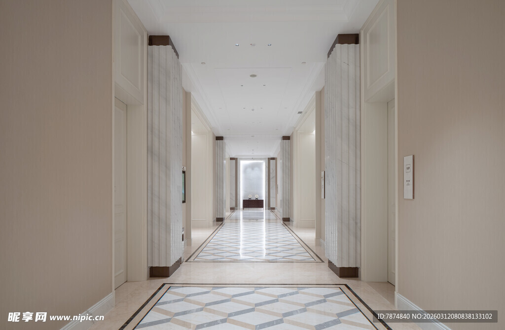 简约明亮的现代风走廊